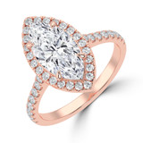 Marquise Lab Created Diamond Marquise Halo Halo Engagement Ring in Rose Gold (MVSLG1637-R)