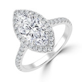 Marquise Lab Created Diamond Marquise Halo Halo Engagement Ring in White Gold (MVSLG1637-W)