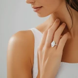 Marquise Lab Created Diamond Marquise Halo Halo Engagement Ring in White Gold (MVSLG1637-W)