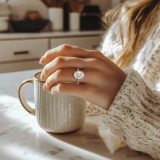 Oval Lab Created Diamond Oval Halo Halo Engagement Ring in Rose Gold (MVSLG1638-R)