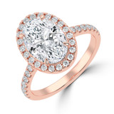 Oval Lab Created Diamond Oval Halo Halo Engagement Ring in Rose Gold (MVSLG1638-R)