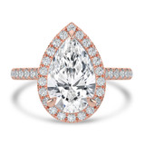 Pear Lab Created Diamond Pear Halo Halo Engagement Ring in Rose Gold (MVSLG1639-R)