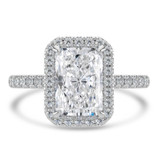 Radiant Lab Created Diamond Radiant Halo Halo Engagement Ring in White Gold (MVSLG1640-W)