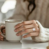 Radiant Lab Created Diamond Radiant Halo Halo Engagement Ring in White Gold (MVSLG1640-W)