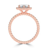 Marquise Lab Created Diamond Marquise Halo with Twisted Band Halo Engagement Ring in Rose Gold (MVSLG1642-R)