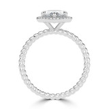 Marquise Lab Created Diamond Marquise Halo with Twisted Band Halo Engagement Ring in White Gold (MVSLG1642-W)