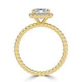 Radiant Lab Created Diamond Radiant Halo with Twisted Band Halo Engagement Ring in Yellow Gold (MVSLG1644-Y)