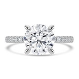 Round Lab Created Diamond Solitaire with Accents Engagement Ring in White Gold (MVSLG1645-W)