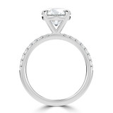 Round Lab Created Diamond Solitaire with Accents Engagement Ring in White Gold (MVSLG1645-W)