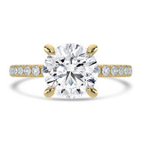 Round Lab Created Diamond Solitaire with Accents Engagement Ring in Yellow Gold (MVSLG1645-Y)