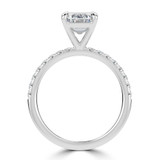 Emerald Lab Created Diamond Solitaire with Accents Engagement Ring in White Gold (MVSLG1647-W)