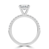 Marquise Lab Created Diamond Solitaire with Accents Engagement Ring in White Gold (MVSLG1648-W)