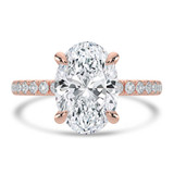 Oval Lab Created Diamond Solitaire with Accents Engagement Ring in Rose Gold (MVSLG1649-R)