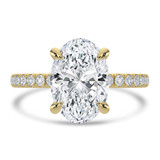 Oval Lab Created Diamond Solitaire with Accents Engagement Ring in Yellow Gold (MVSLG1649-Y)