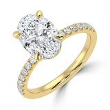 Oval Lab Created Diamond Solitaire with Accents Engagement Ring in Yellow Gold (MVSLG1649-Y)