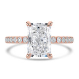 Radiant Lab Created Diamond Solitaire with Accents Engagement Ring in Rose Gold (MVSLG1652-R)