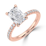 Radiant Lab Created Diamond Solitaire with Accents Engagement Ring in Rose Gold (MVSLG1652-R)