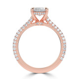 Marquise Lab Created Diamond Cathedral Double Hidden Halo Three-Row Pave Solitaire with Accents Engagement Ring in Rose Gold (MVSLG1655-R)