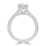 Oval Lab Created Diamond Cathedral Double Hidden Halo Three-Row Pave Solitaire with Accents Engagement Ring in White Gold (MVSLG1656-W)