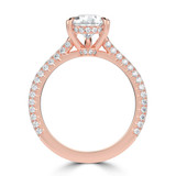 Pear Lab Created Diamond Cathedral Double Hidden Halo Three-Row Pave Solitaire with Accents Engagement Ring in Rose Gold (MVSLG1657-R)