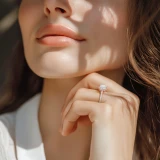 Princess Lab Created Diamond Cathedral Double Hidden Halo Three-Row Pave Solitaire with Accents Engagement Ring in Rose Gold (MVSLG1658-R)