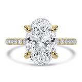 Oval Lab Created Diamond Solitaire with Accents Engagement Ring in Yellow Gold (MVSLG1663-Y)