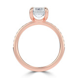 Emerald Lab Created Diamond Channel Set Solitaire with Accents Engagement Ring in Rose Gold (MVSLG1665-R)