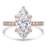Marquise Lab Created Diamond Channel Set Solitaire with Accents Engagement Ring in Rose Gold (MVSLG1668-R)