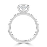 Marquise Lab Created Diamond Channel Set Solitaire with Accents Engagement Ring in White Gold (MVSLG1668-W)