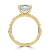 Radiant Lab Created Diamond 6-Prong Channel Set Solitaire with Accents Engagement Ring in Yellow Gold (MVSLG1670-Y)