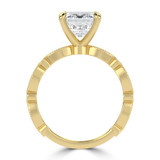Emerald Lab Created Diamond Vintage Solitaire with Accents Engagement Ring in Yellow Gold (MVSLG1672-Y)