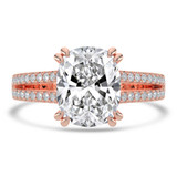 Cushion Lab Created Diamond Double Prong Split Shank Solitaire with Accents Engagement Ring in Rose Gold (MVSLG1674-R)