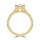 Cushion Lab Created Diamond Double Prong Split Shank Solitaire with Accents Engagement Ring in Yellow Gold (MVSLG1674-Y)