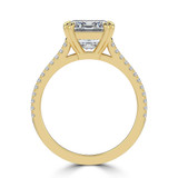 Emerald Lab Created Diamond Double Prong Split Shank Solitaire with Accents Engagement Ring in Yellow Gold (MVSLG1675-Y)