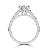 Cushion Lab Created Diamond Cathedral Solitaire with Accents Engagement Ring in White Gold (MVSLG1682-W)