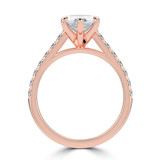 Marquise Lab Created Diamond 6-Prong Cathedral Solitaire with Accents Engagement Ring in Rose Gold (MVSLG1684-R)