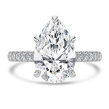 Pear Lab Created Diamond 6-Prong Cathedral Solitaire with Accents Engagement Ring in White Gold (MVSLG1686-W)