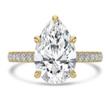 Pear Lab Created Diamond 6-Prong Cathedral Solitaire with Accents Engagement Ring in Yellow Gold (MVSLG1686-Y)