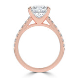 Princess Lab Created Diamond Cathedral Solitaire with Accents Engagement Ring in Rose Gold (MVSLG1687-R)