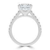 Princess Lab Created Diamond Cathedral Solitaire with Accents Engagement Ring in White Gold (MVSLG1687-W)