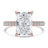 Radiant Lab Created Diamond 6-Prong Cathedral Solitaire with Accents Engagement Ring in Rose Gold (MVSLG1688-R)