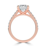 Radiant Lab Created Diamond 6-Prong Cathedral Solitaire with Accents Engagement Ring in Rose Gold (MVSLG1688-R)