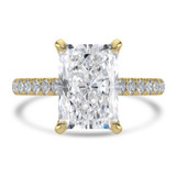 Radiant Lab Created Diamond 6-Prong Cathedral Solitaire with Accents Engagement Ring in Yellow Gold (MVSLG1688-Y)
