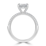 Marquise Lab Created Diamond Hidden Halo Three Row Pave Solitaire with Accents Engagement Ring in White Gold (MVSLG1693-W)