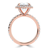 Round Lab Created Diamond Halo Engagement Ring in Rose Gold with Accented Basket and Sides (MVSLG1698-R)