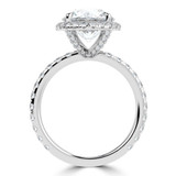 Round Lab Created Diamond Halo Engagement Ring in White Gold with Accented Basket and Sides (MVSLG1698-W)