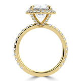 Round Lab Created Diamond Halo Engagement Ring in Yellow Gold with Accented Basket and Sides (MVSLG1698-Y)
