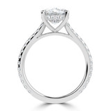 Cushion Lab Created Diamond Cathedral Hidden Halo  Solitaire with Accents Engagement Ring in White Gold (MVSLG1700-W)