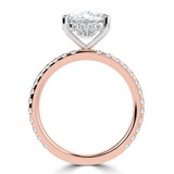 Cushion Lab Created Diamond Hidden Halo Solitaire with Accents Engagement Ring in Rose Gold & White Gold (MVSLG1701-R)