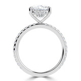 Cushion Lab Created Diamond Hidden Halo Solitaire with Accents Engagement Ring in White Gold (MVSLG1701-W)